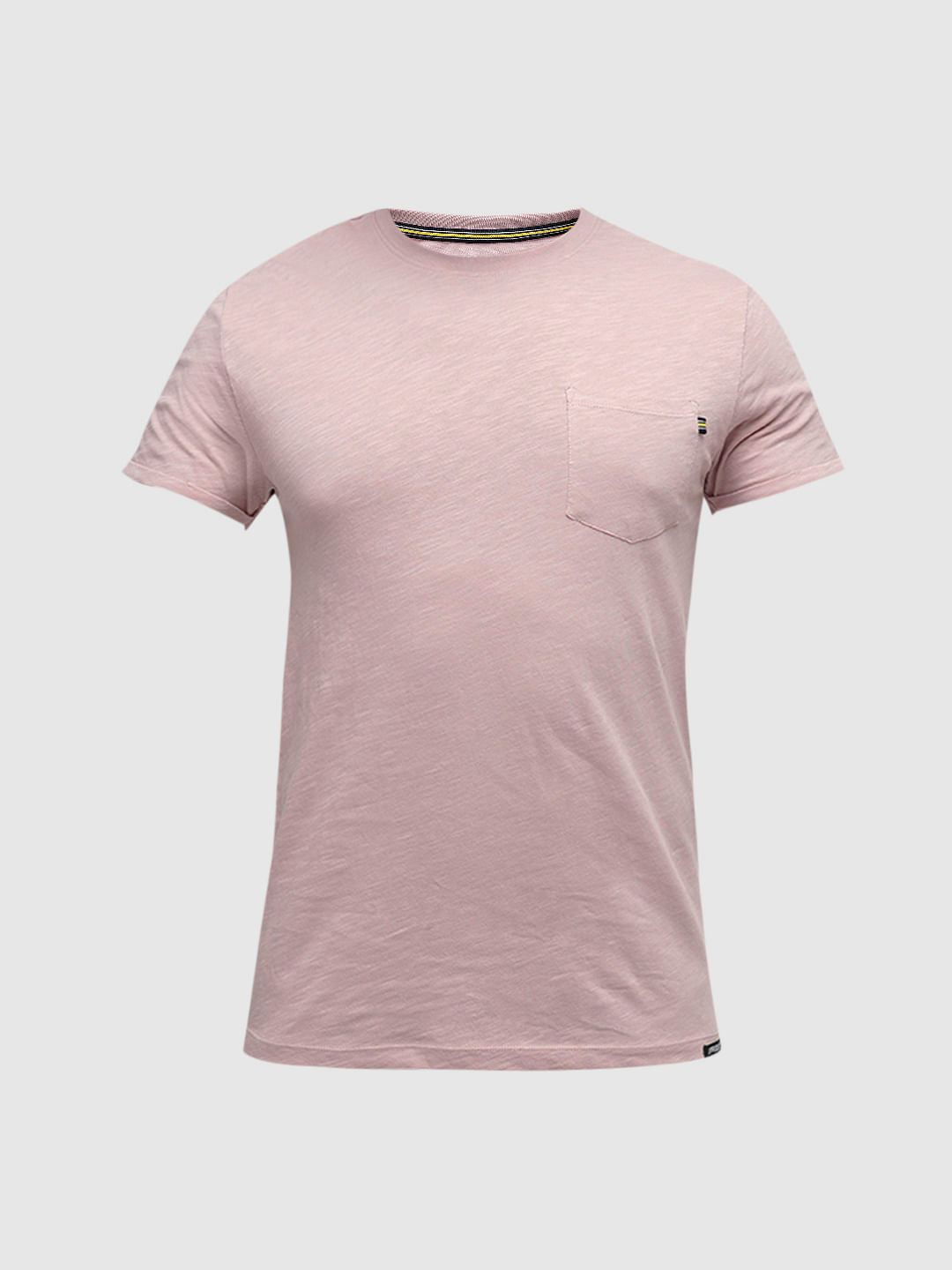PRODUKT by JACK&JONES Pink Cotton Crew Neck T-shirt