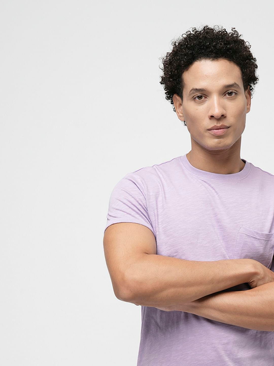 PRODUKT by JACK&JONES Lilac Cotton Crew Neck T-shirt
