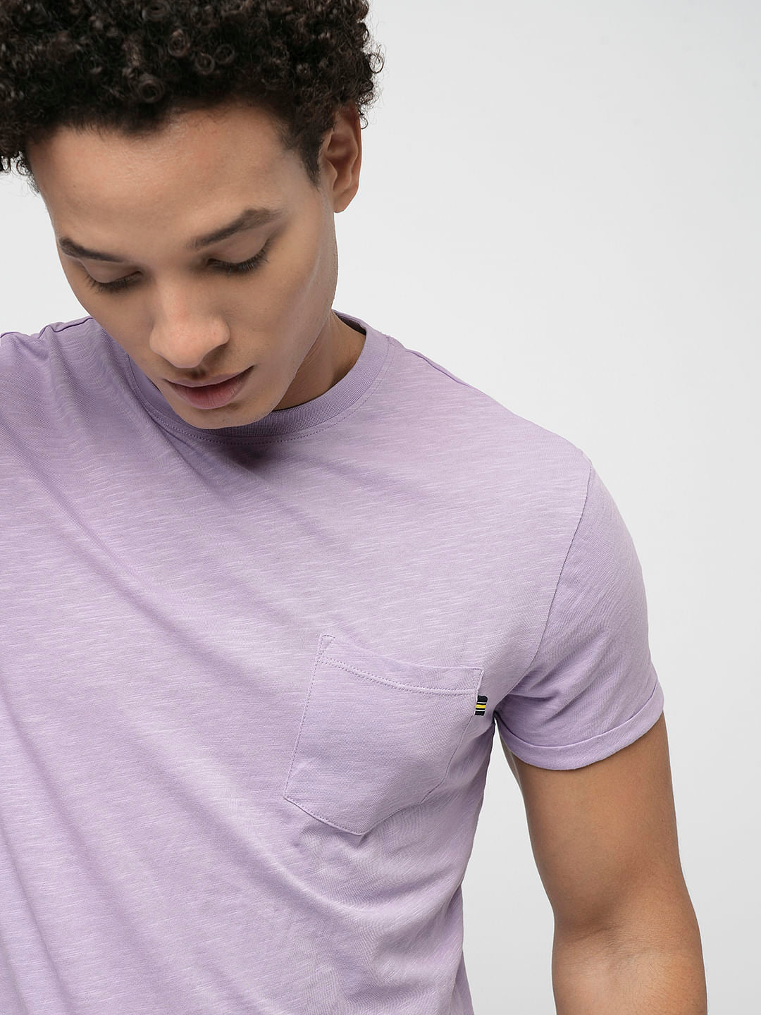 PRODUKT by JACK&JONES Lilac Cotton Crew Neck T-shirt