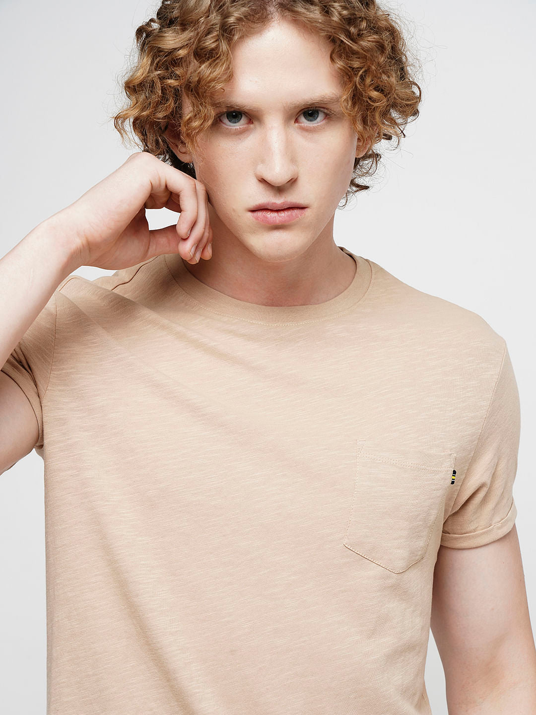 PRODUKT by JACK&JONES Light Brown Crew Neck T-shirt