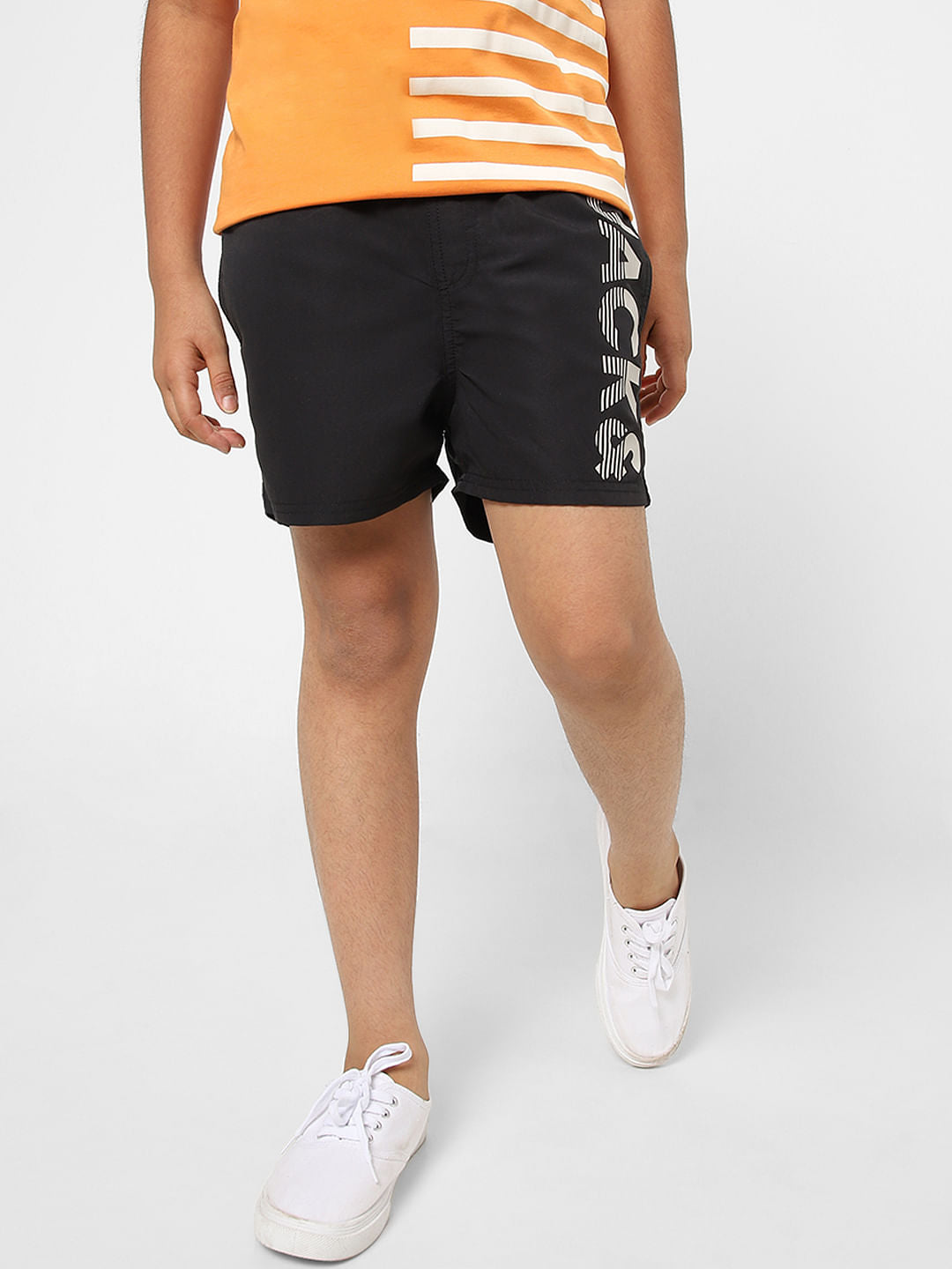 BOYS Black Low Rise Swimshorts