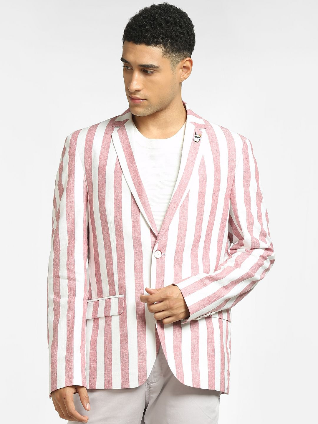Pink Striped Blazer