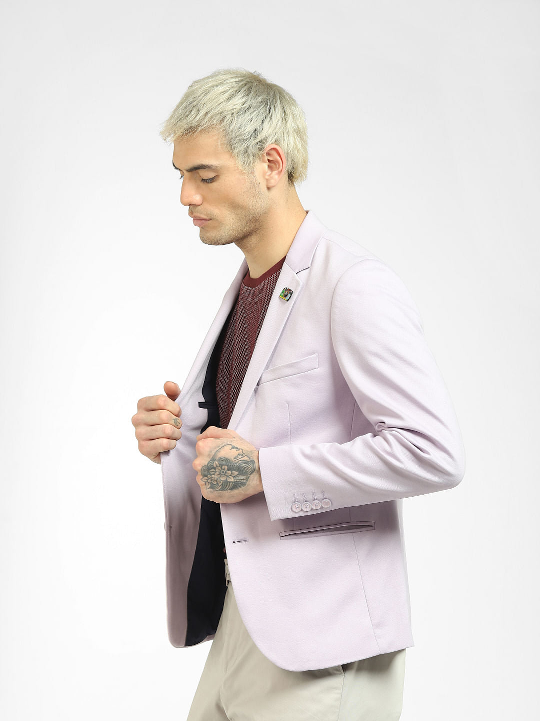 Lilac Knit Blazer