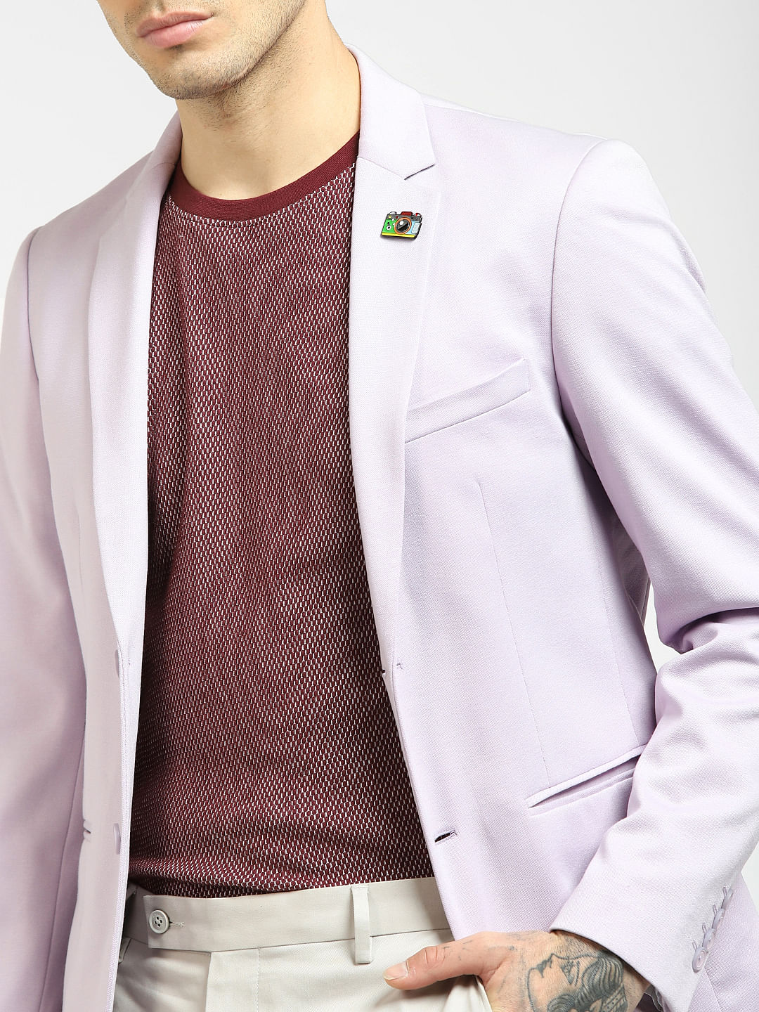 Lilac Knit Blazer
