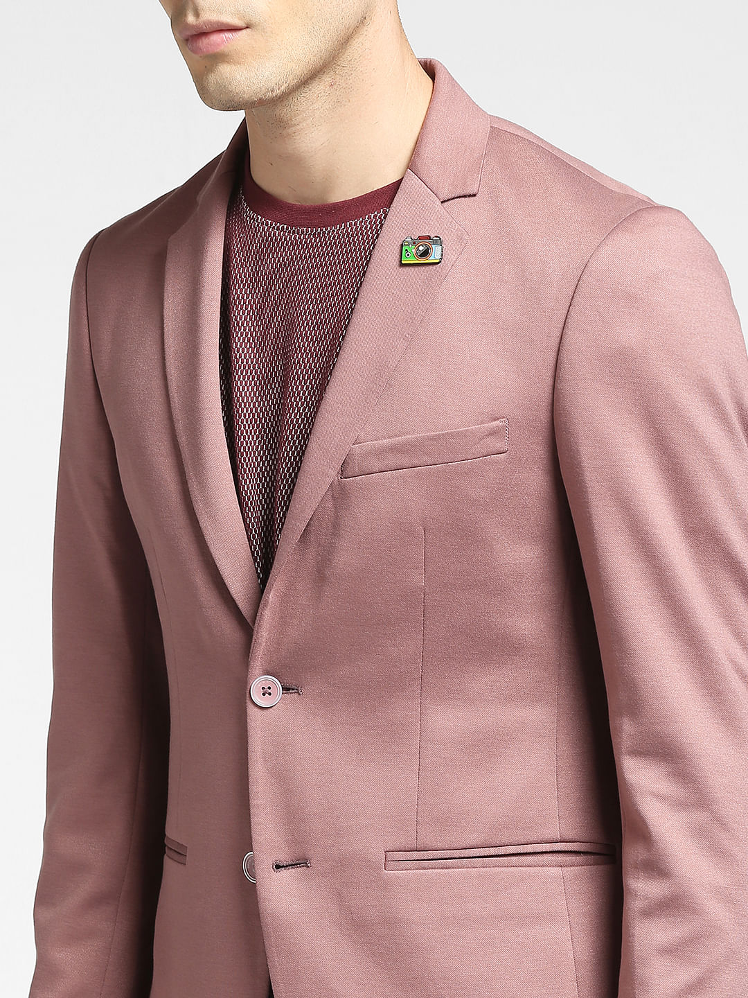 Pink Knit Blazer