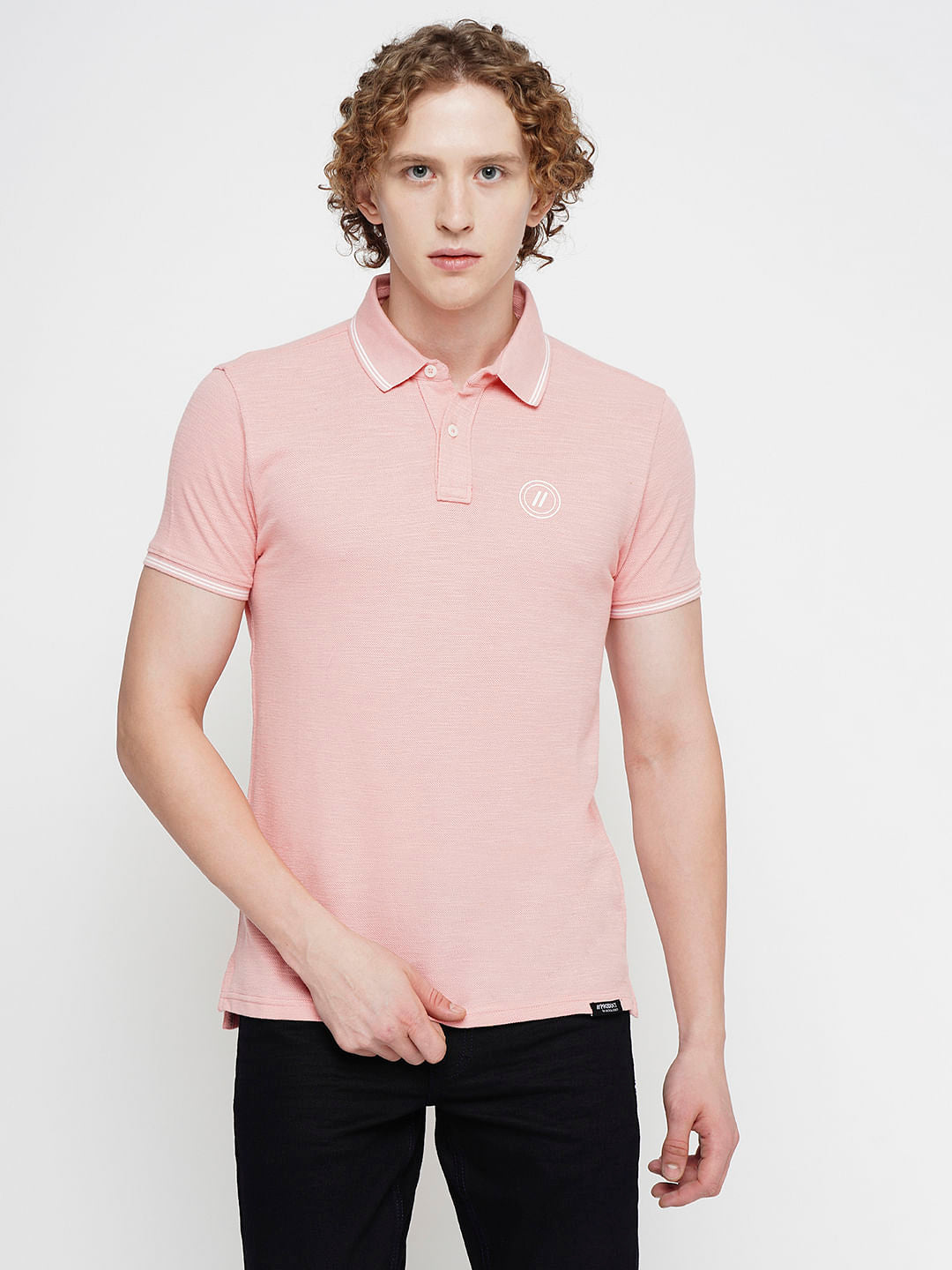PRODUKT by JACK&JONES Light Pink Cotton Polo