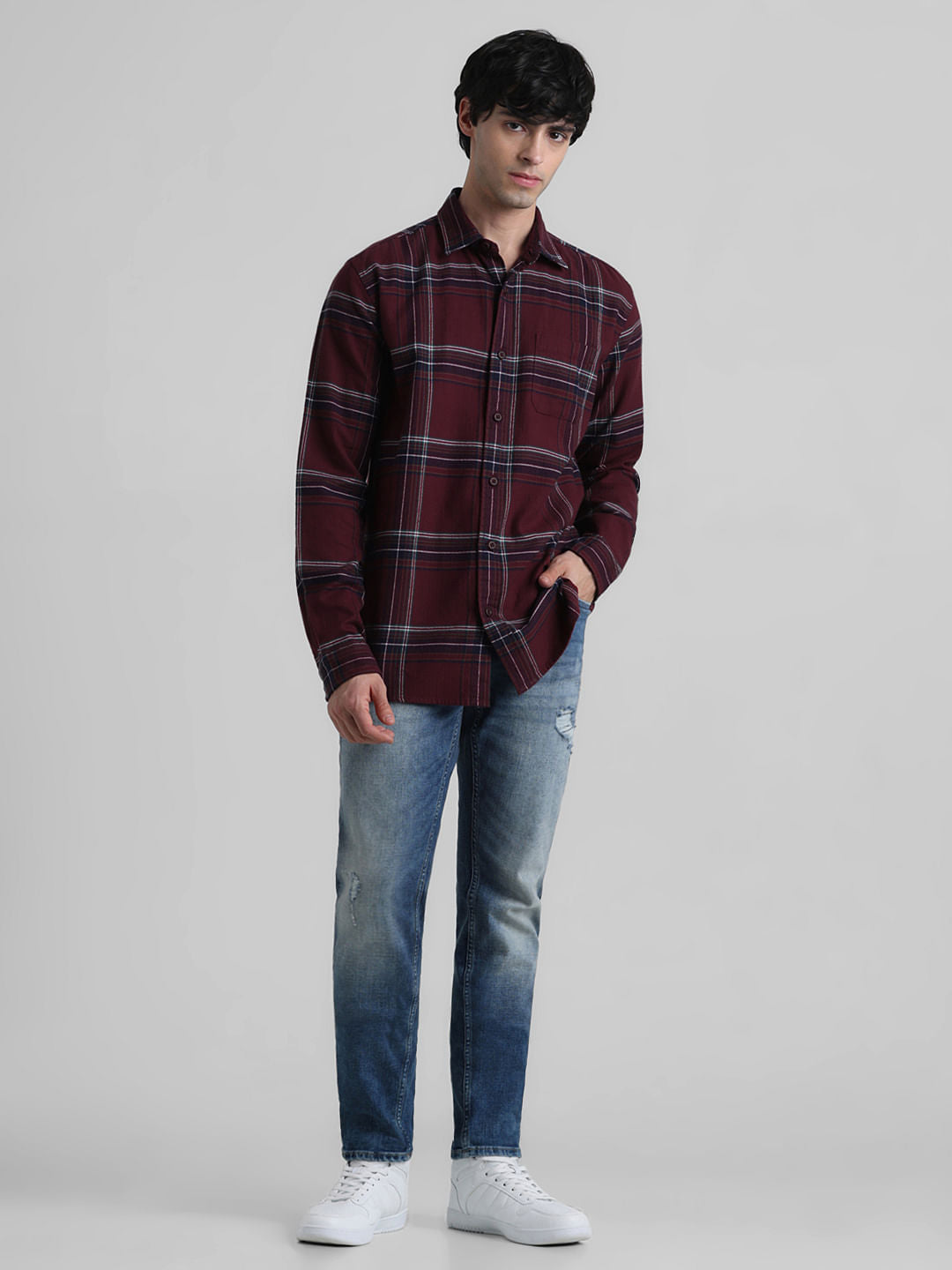 Red Check Cotton Shirt