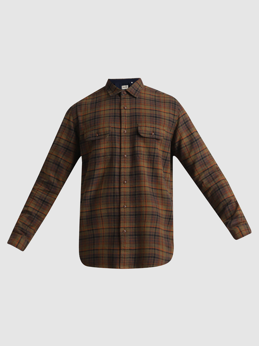 Green Check Print Full Sleeves Shirt