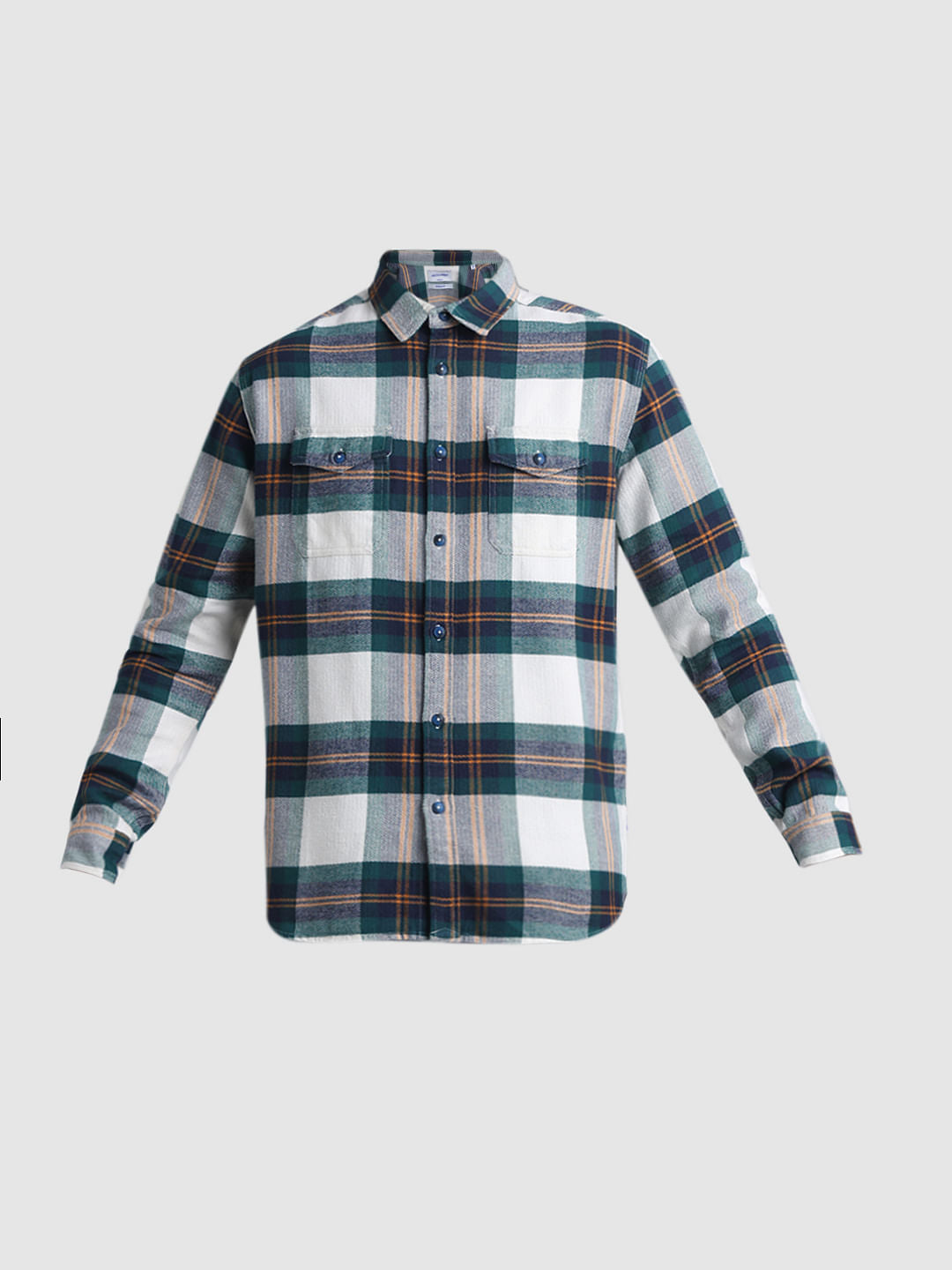 White Check Print Cotton Shirt
