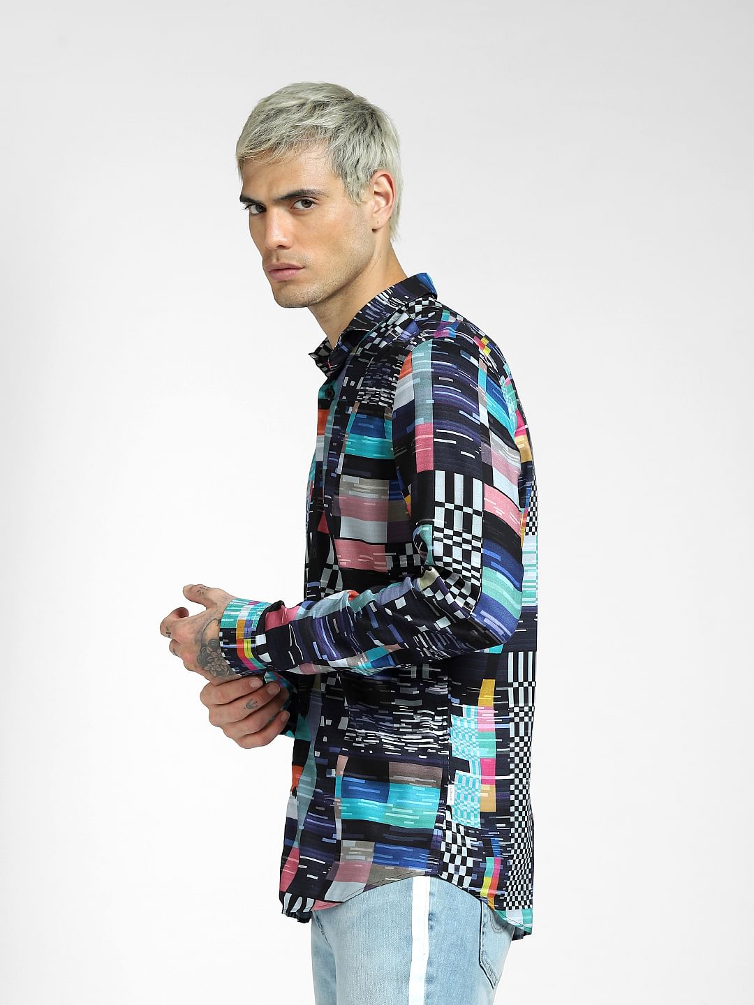 Black Abstract Print Shirt