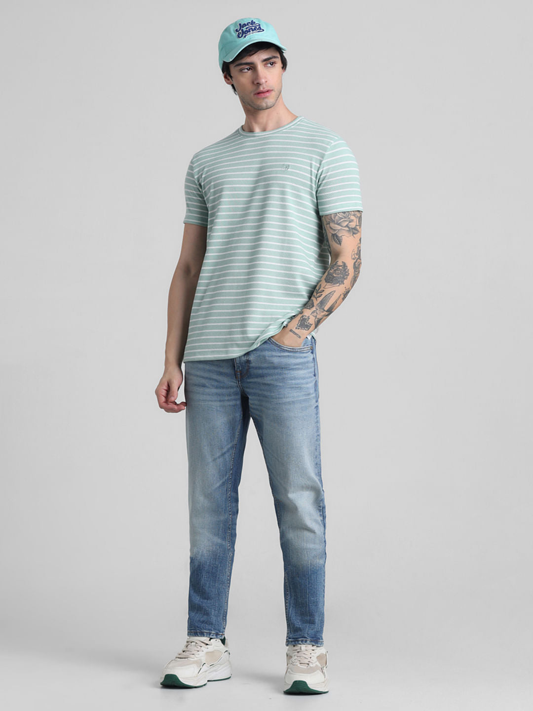Blue Low Rise Washed Glenn Slim Fit Jeans