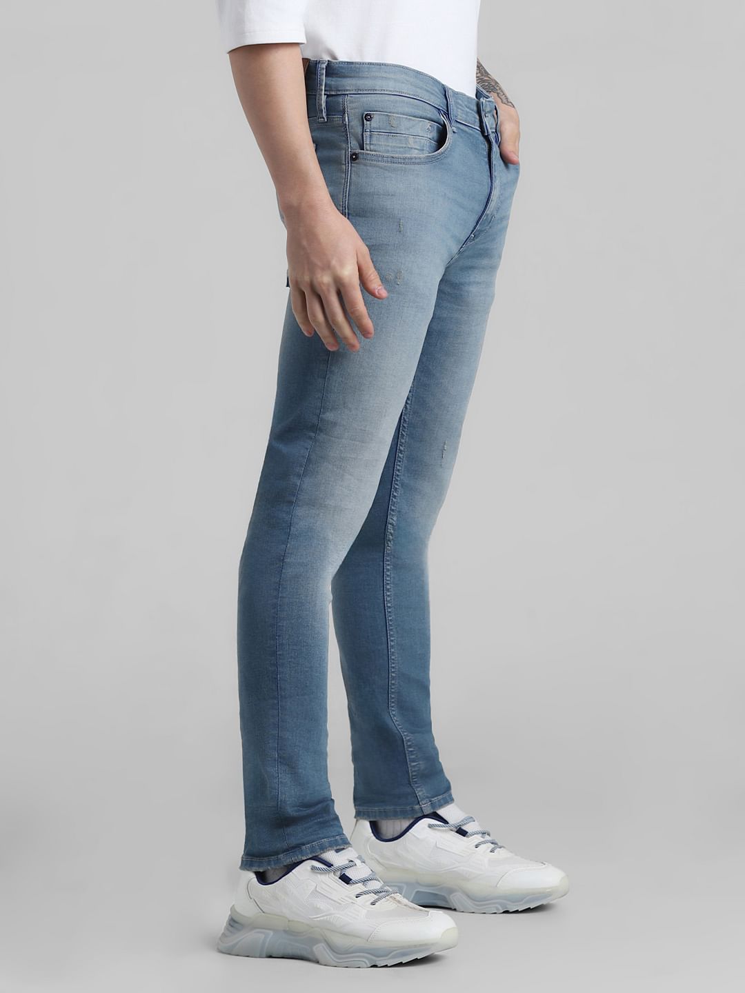 Blue Low Rise Washed Ben Skinny Jeans