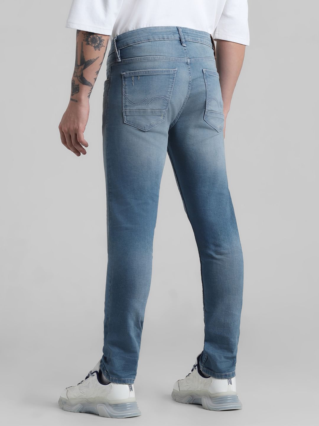 Blue Low Rise Washed Ben Skinny Jeans