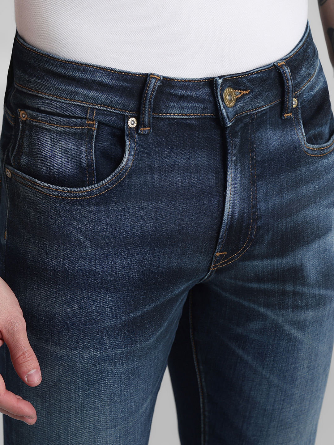 Dark Blue Low Rise Glenn Slim Fit Jeans