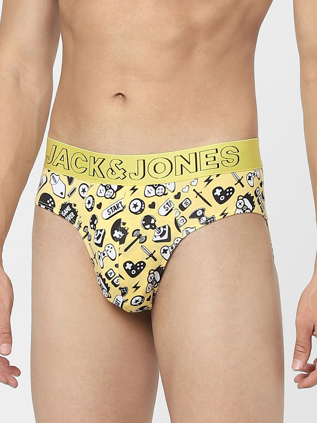 Yellow Graphic Print Briefs