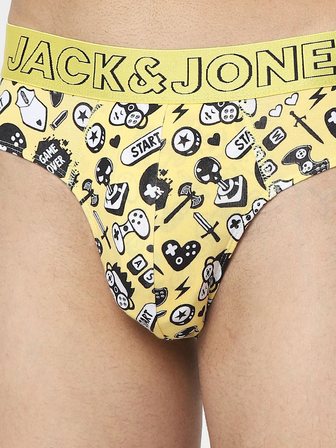 Yellow Graphic Print Briefs