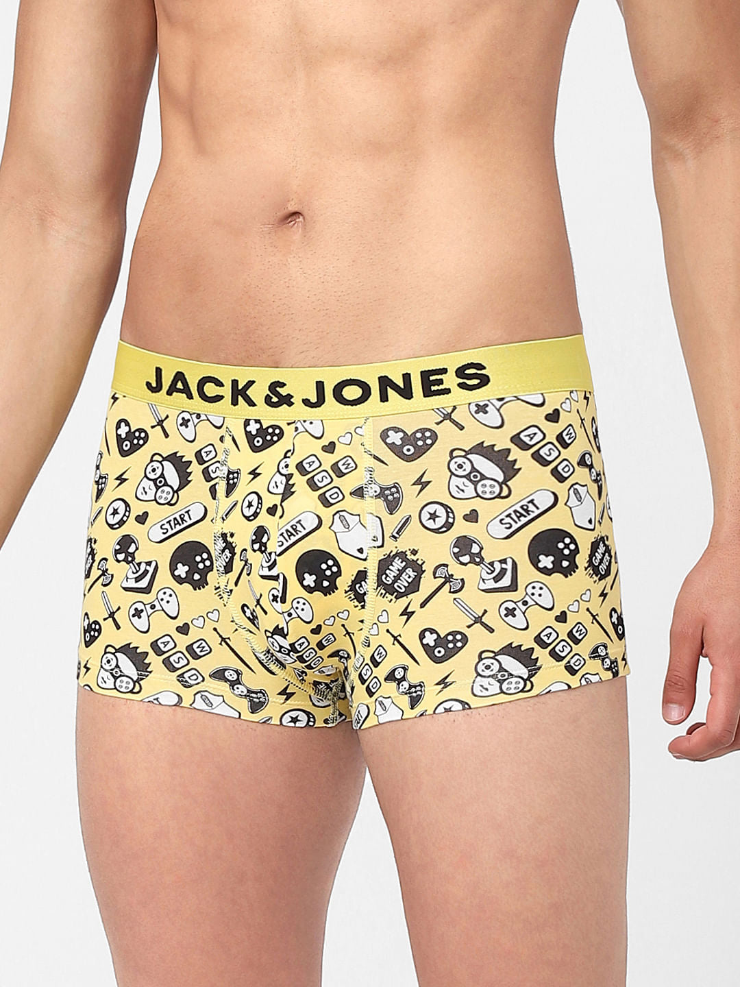 Yellow Graphic Print Trunks