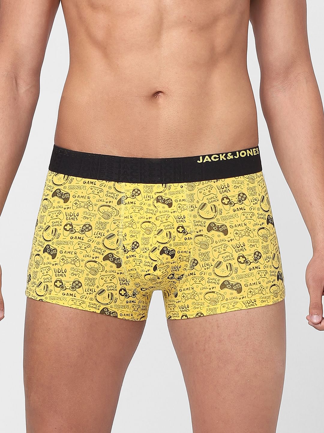 Yellow Graphic Print Trunks