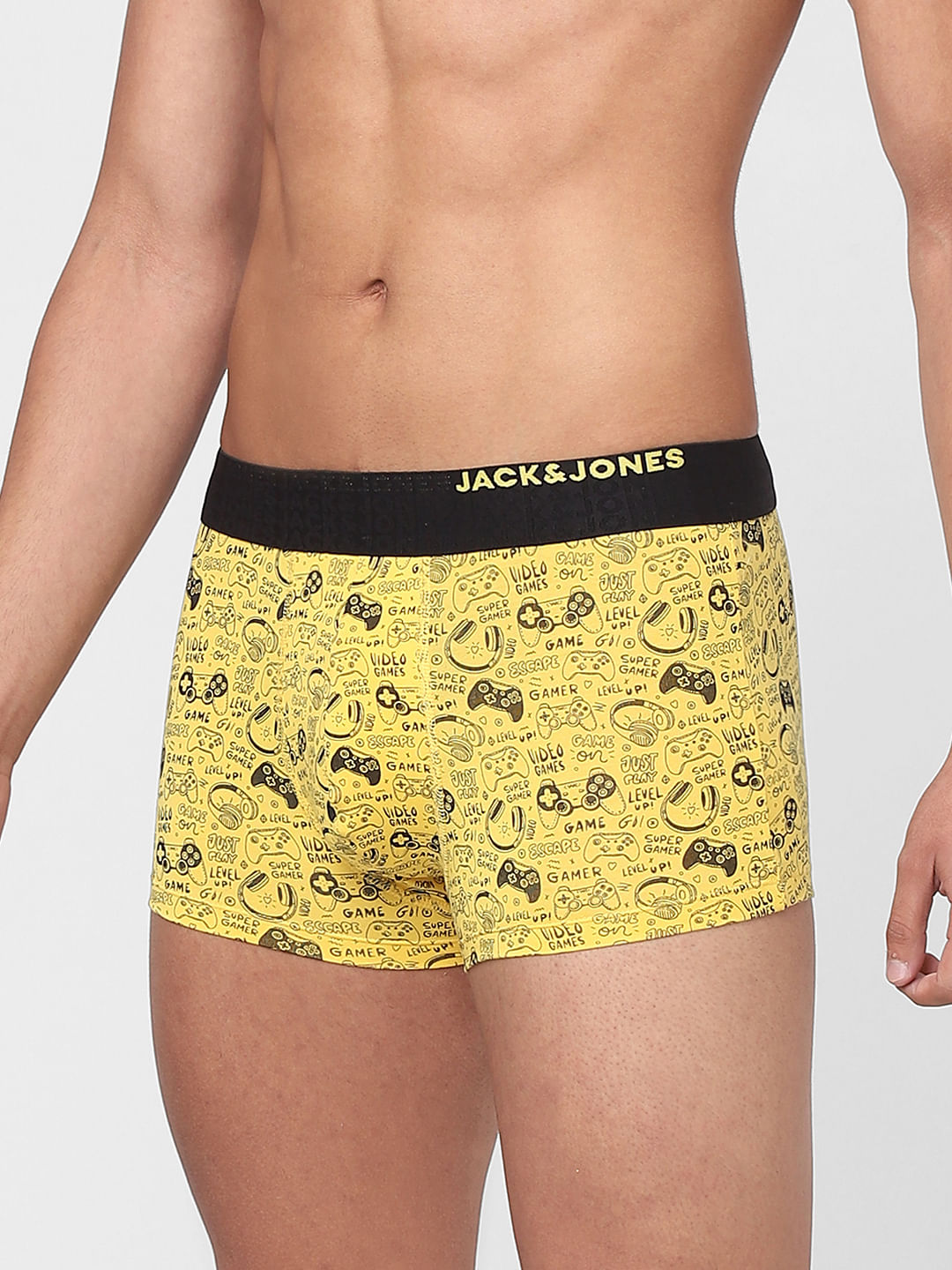 Yellow Graphic Print Trunks