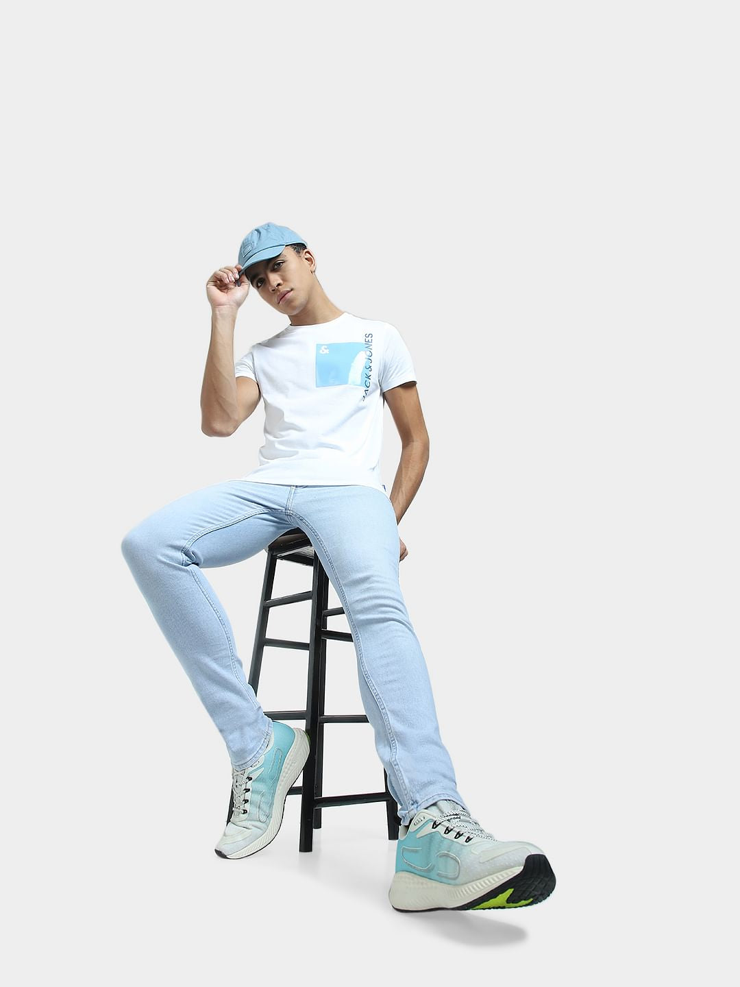 Light Blue Low Rise Liam Skinny Jeans