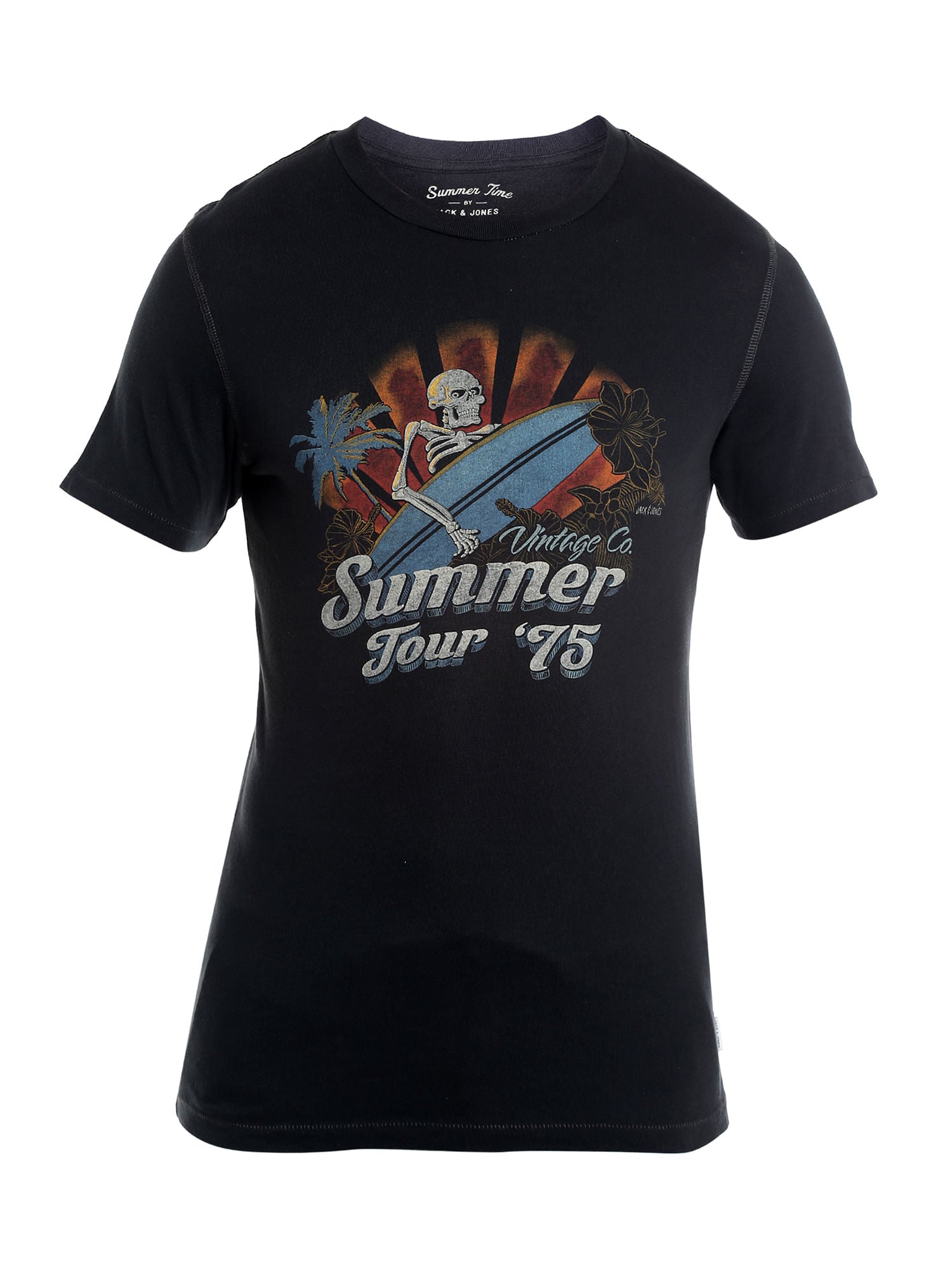 Graphic Print Black Crew Neck T-Shirt