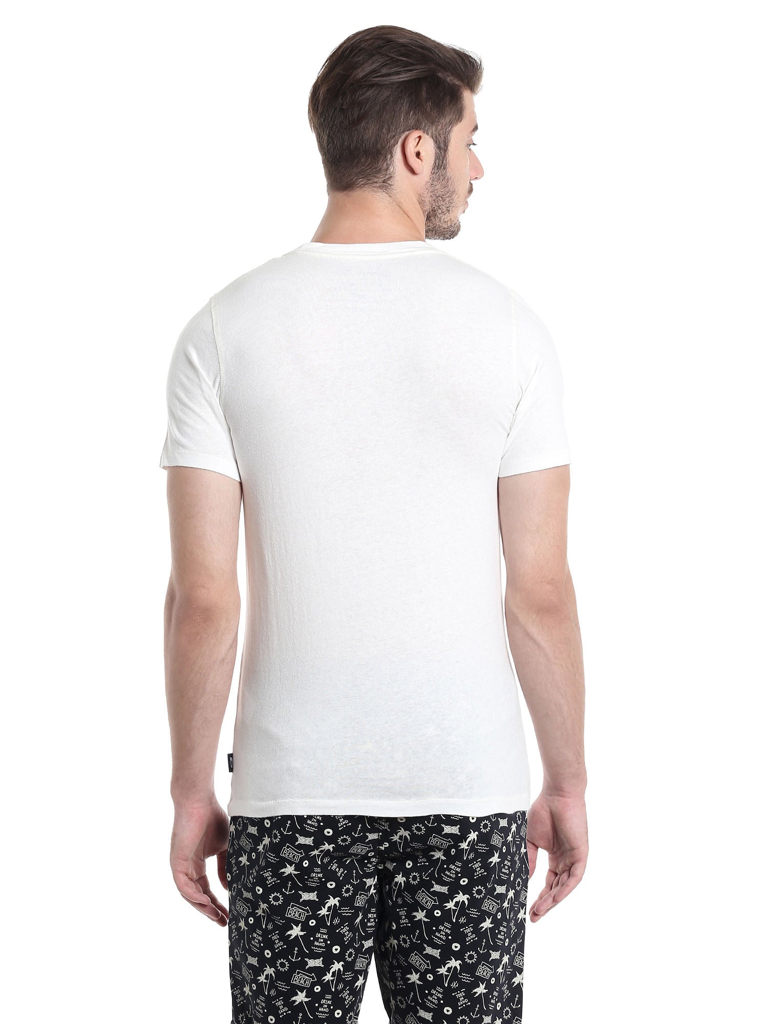 Graphic Print White Crew Neck T-Shirt
