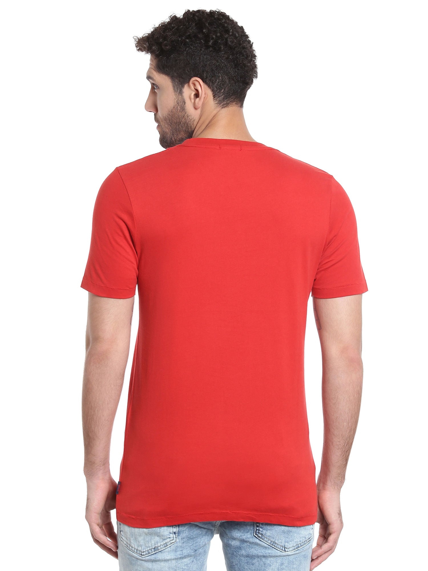 Red Graphic Print Crew Neck T-Shirt