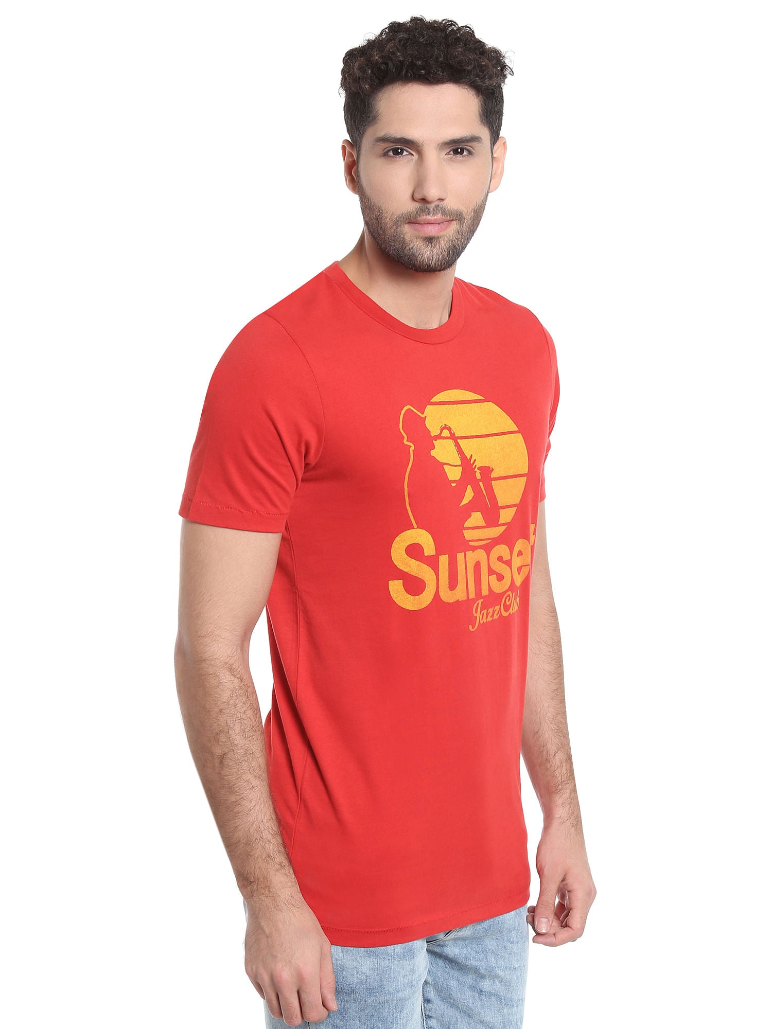 Red Graphic Print Crew Neck T-Shirt