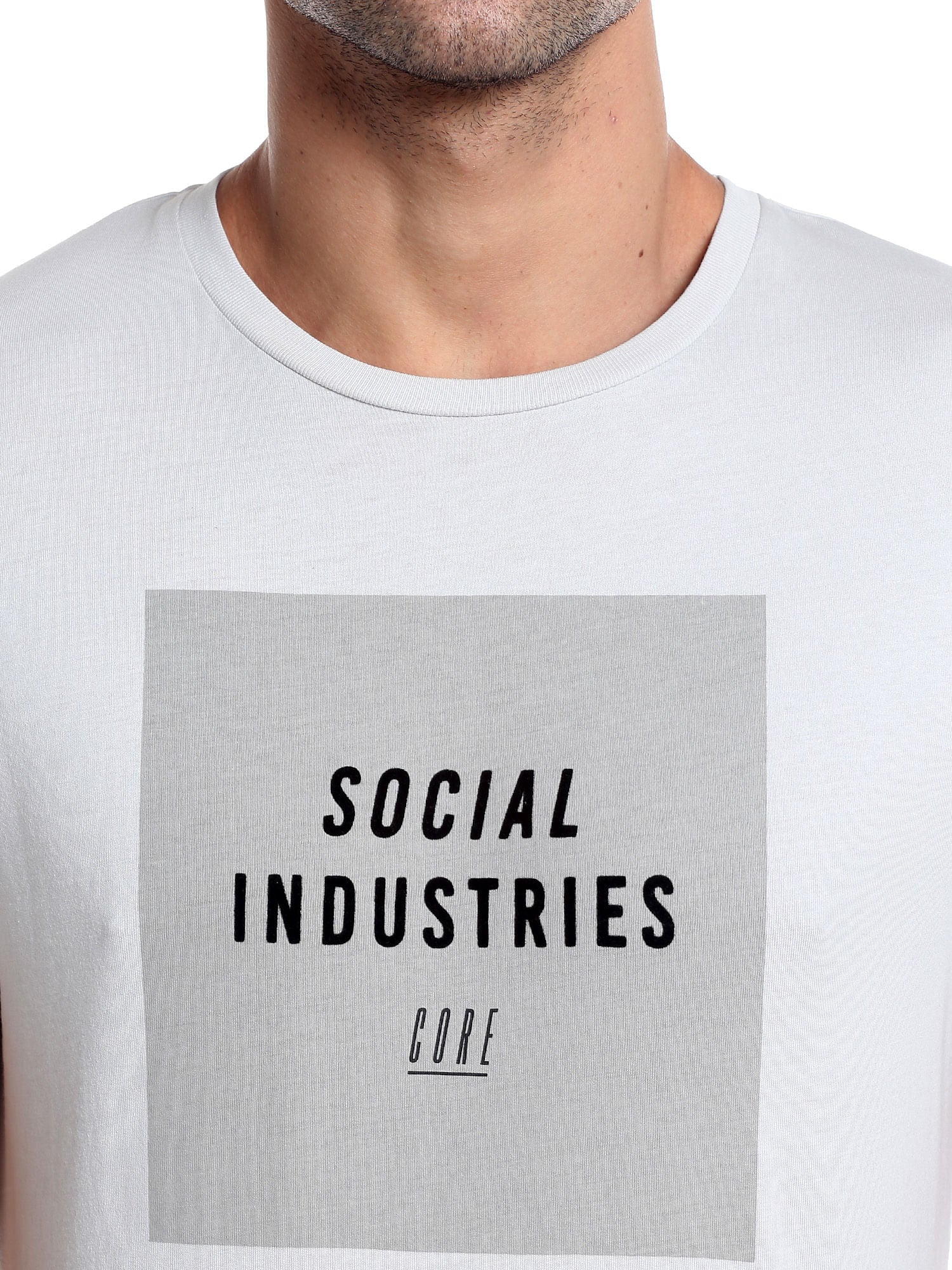 Grey Printed Slim Fit T-Shirt