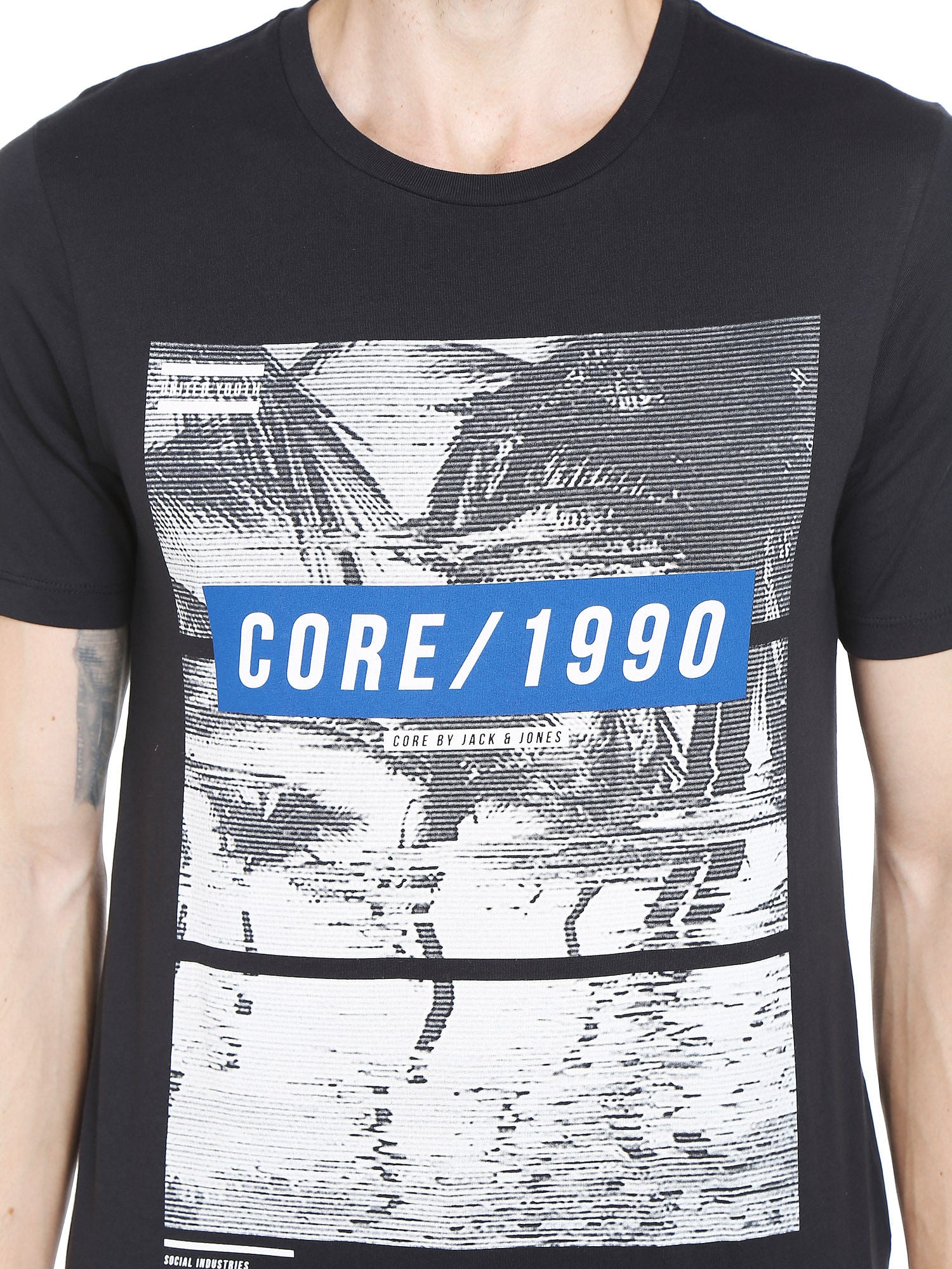 Graphic Print Black Crew Neck T-Shirt