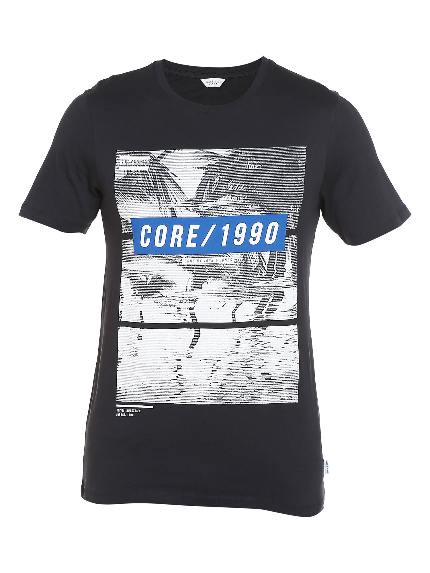 Graphic Print Black Crew Neck T-Shirt