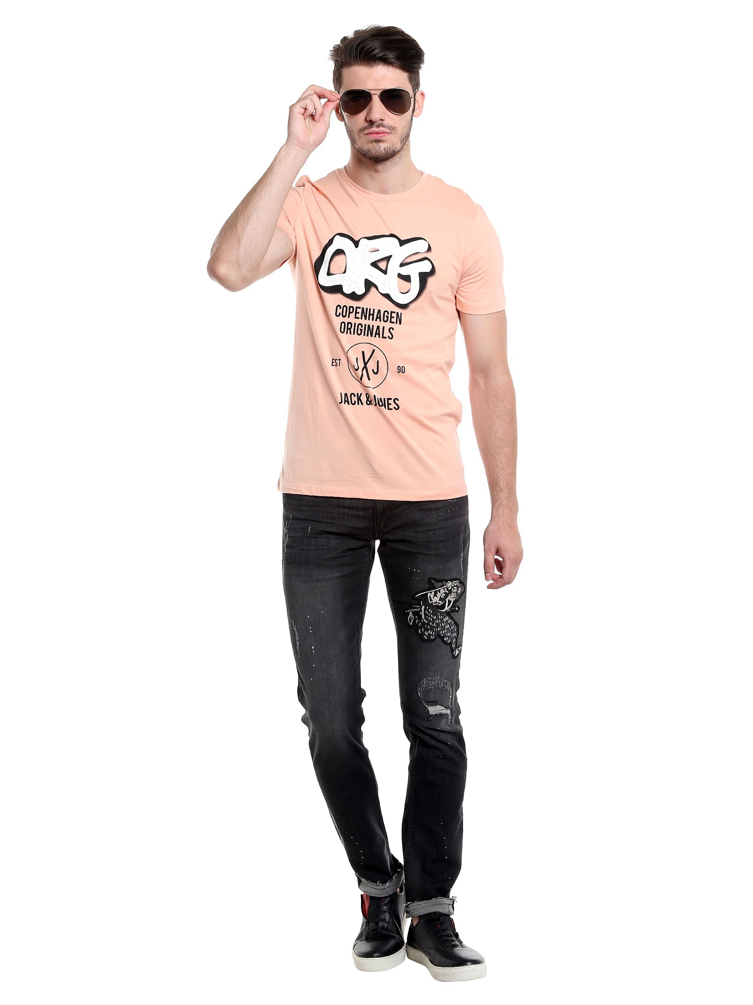 Pink Graphic Print Crew Neck Tee