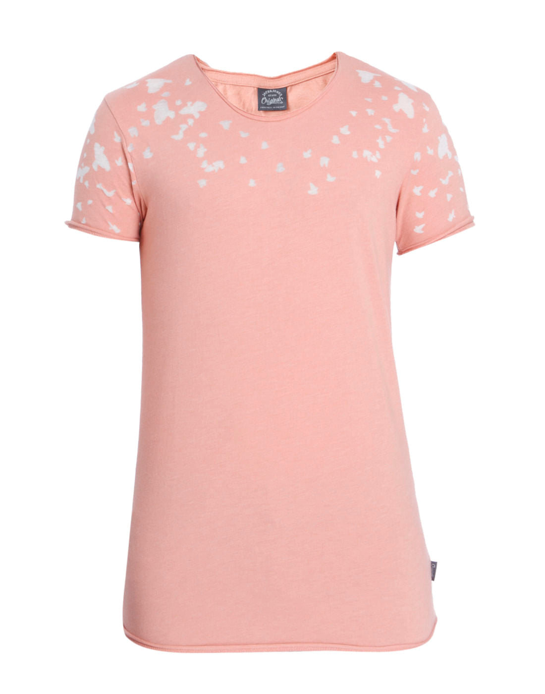 Peach Printed Slim Fit T-Shirt
