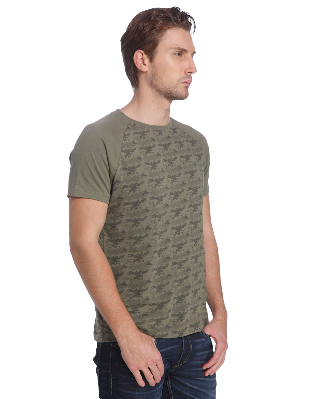 Camo Green Crew Neck T-Shirt
