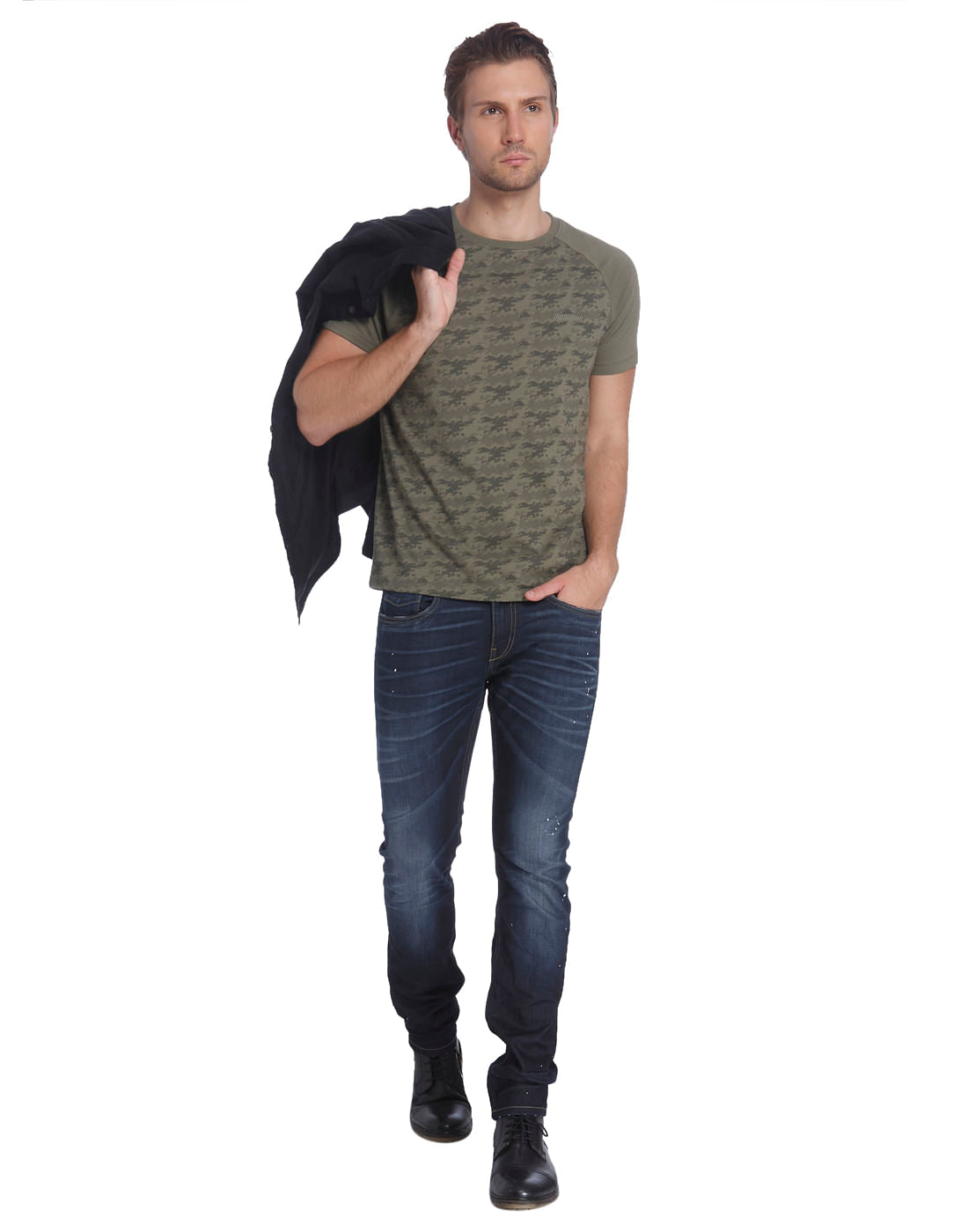 Camo Green Crew Neck T-Shirt
