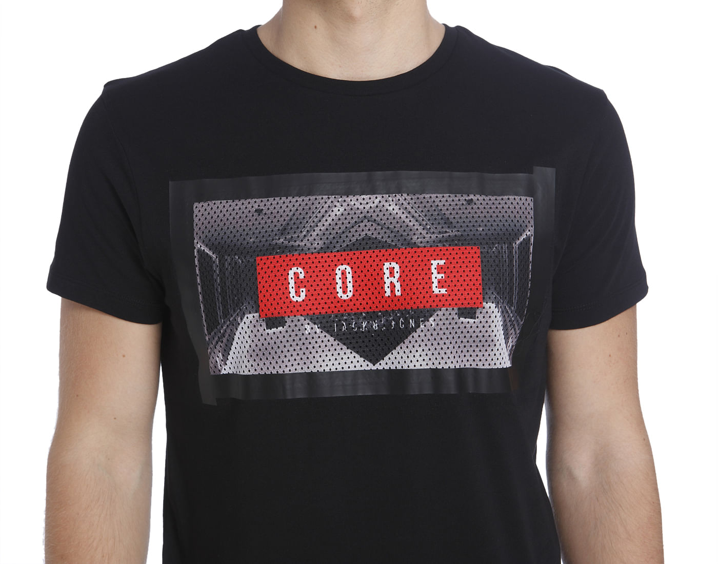Black Graphic Print Crew Neck T-Shirt
