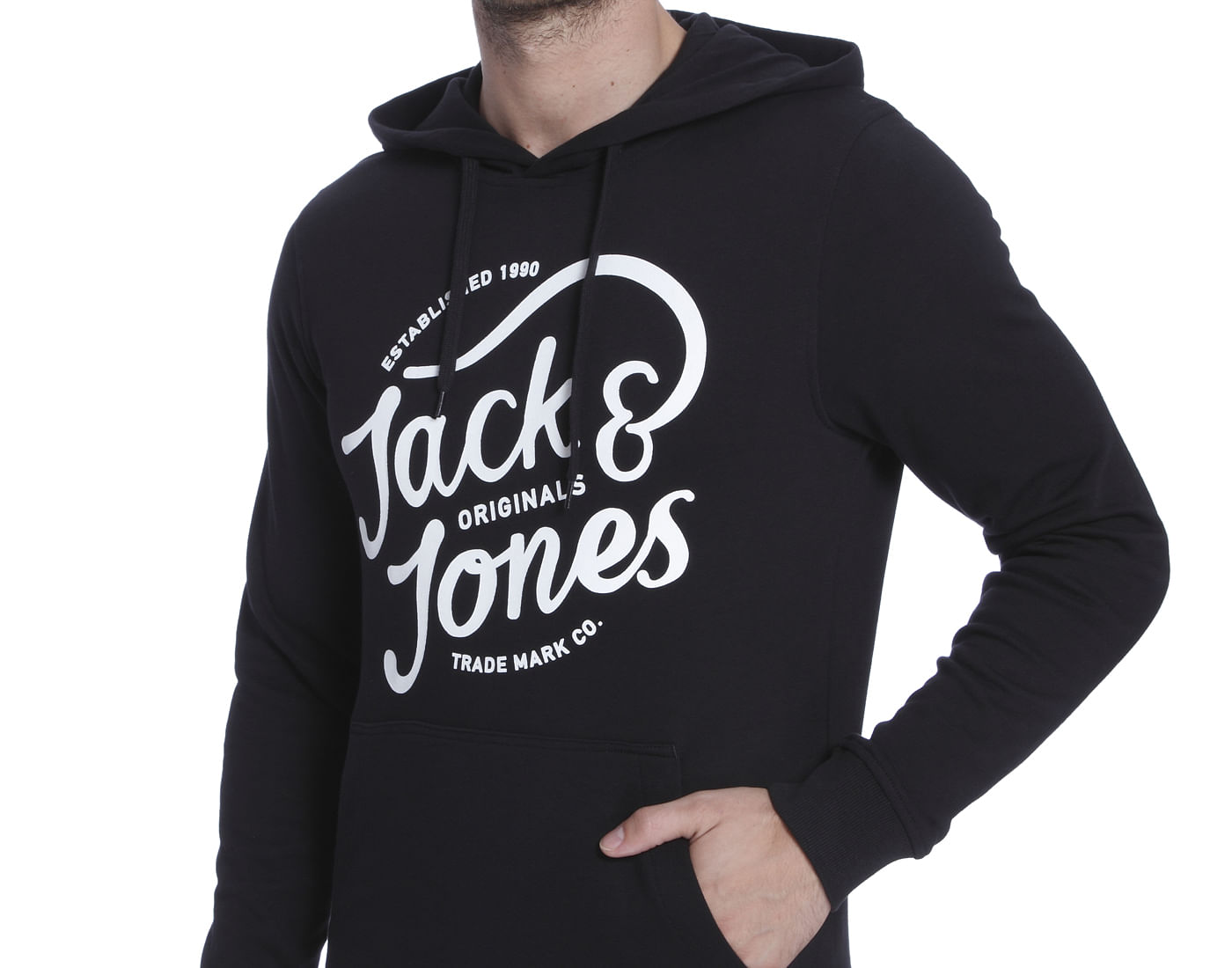 Black Logo Print Hoodie Sweatshirt