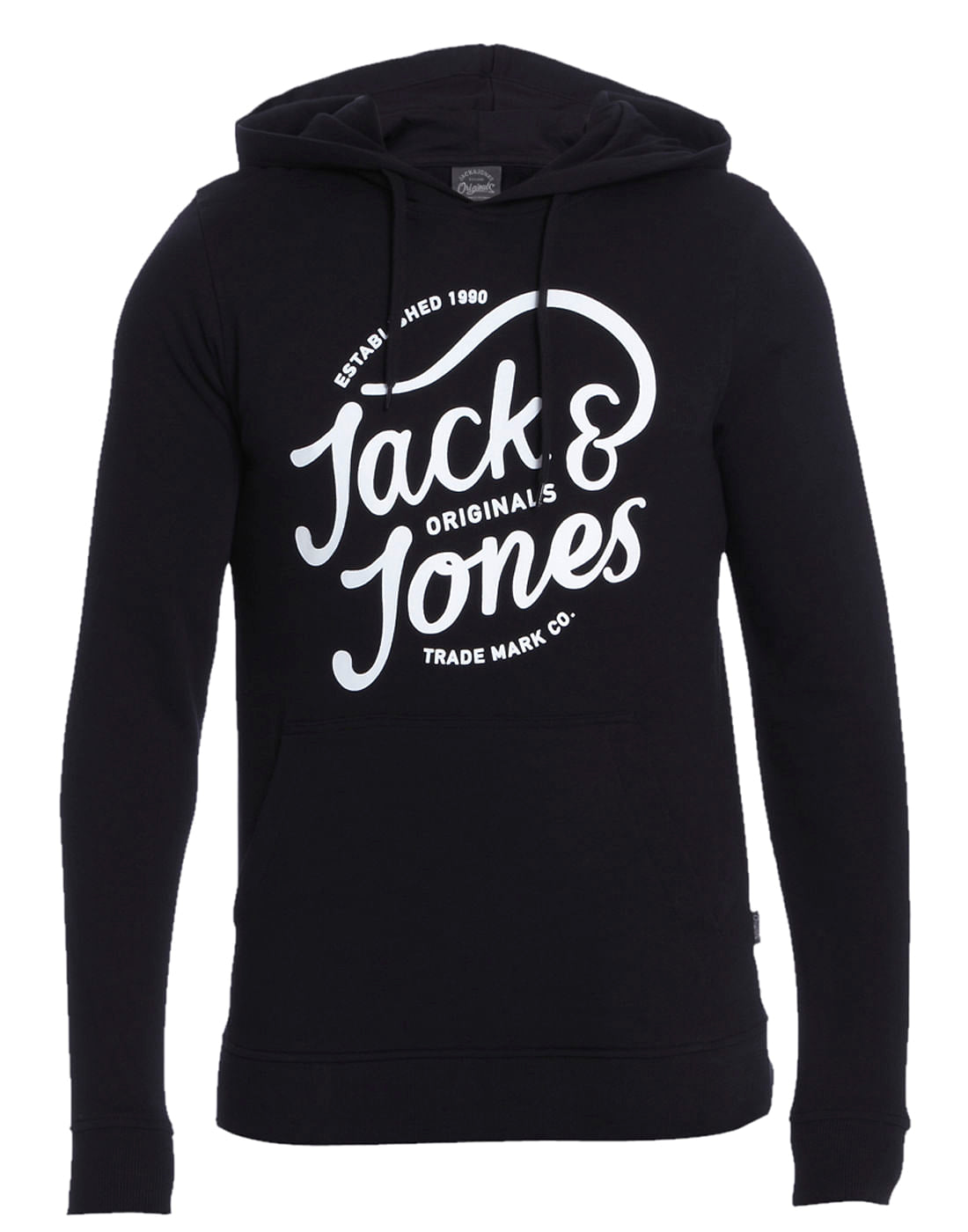 Black Logo Print Hoodie Sweatshirt