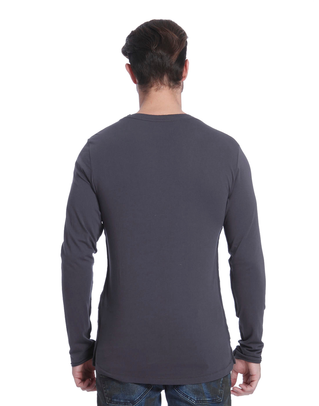 Dull Grey Graphic Print Crew Neck T-Shirt