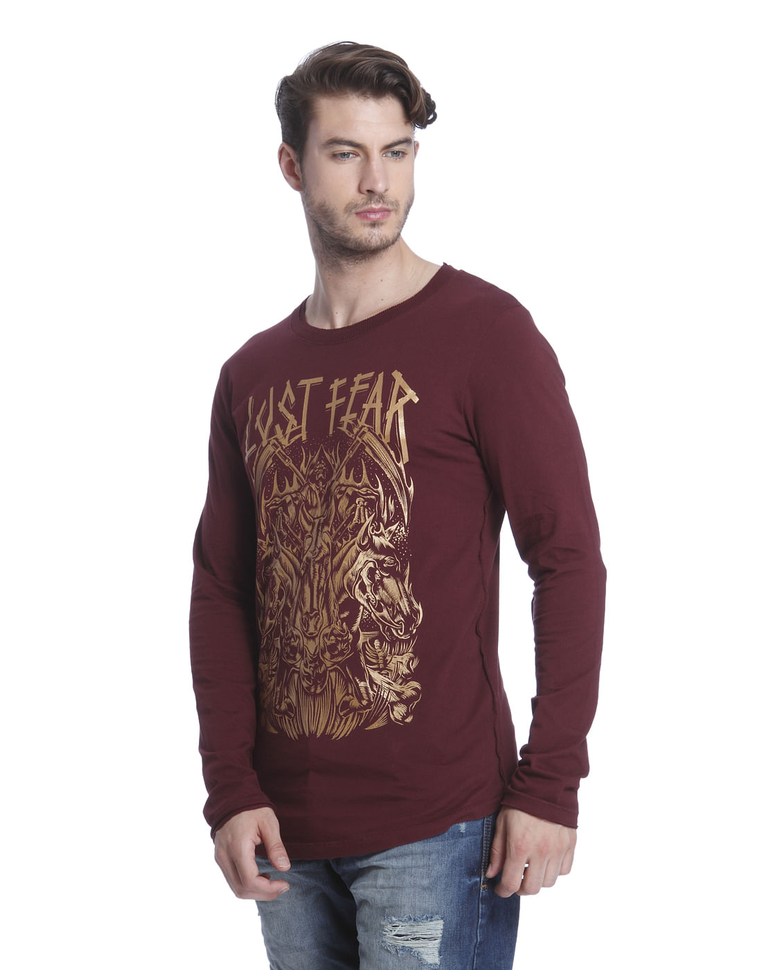 Red Graphic Print Crew Neck T-Shirt