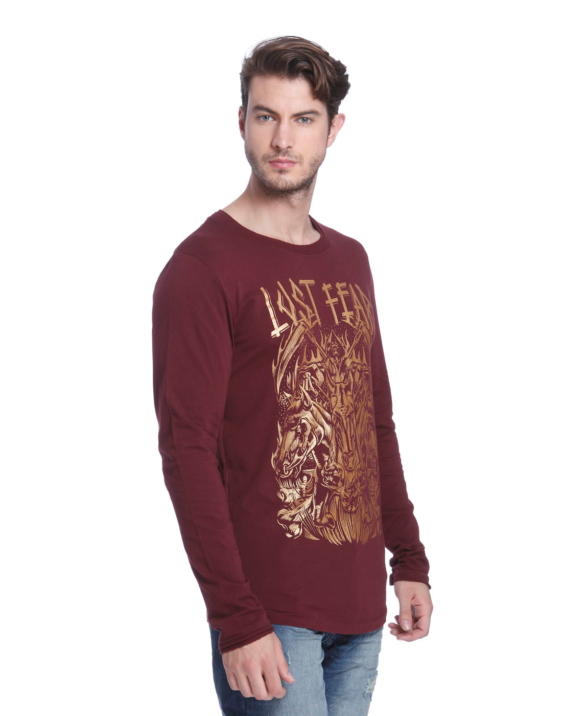 Red Graphic Print Crew Neck T-Shirt
