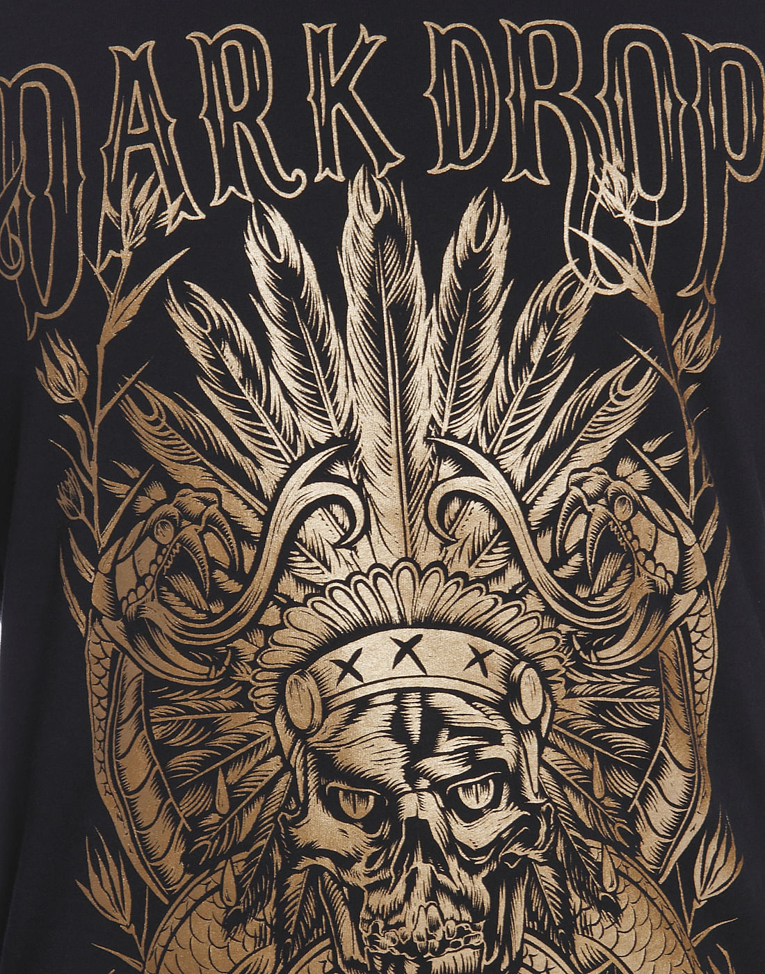 Black Graphic Print Crew Neck T-Shirt