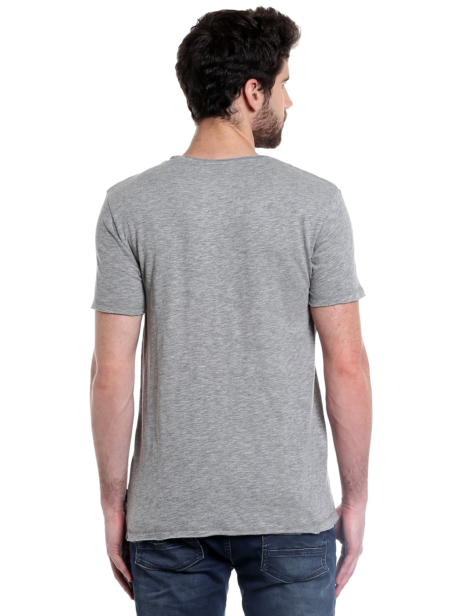 Grey Slogan Print Crew Neck T-Shirt