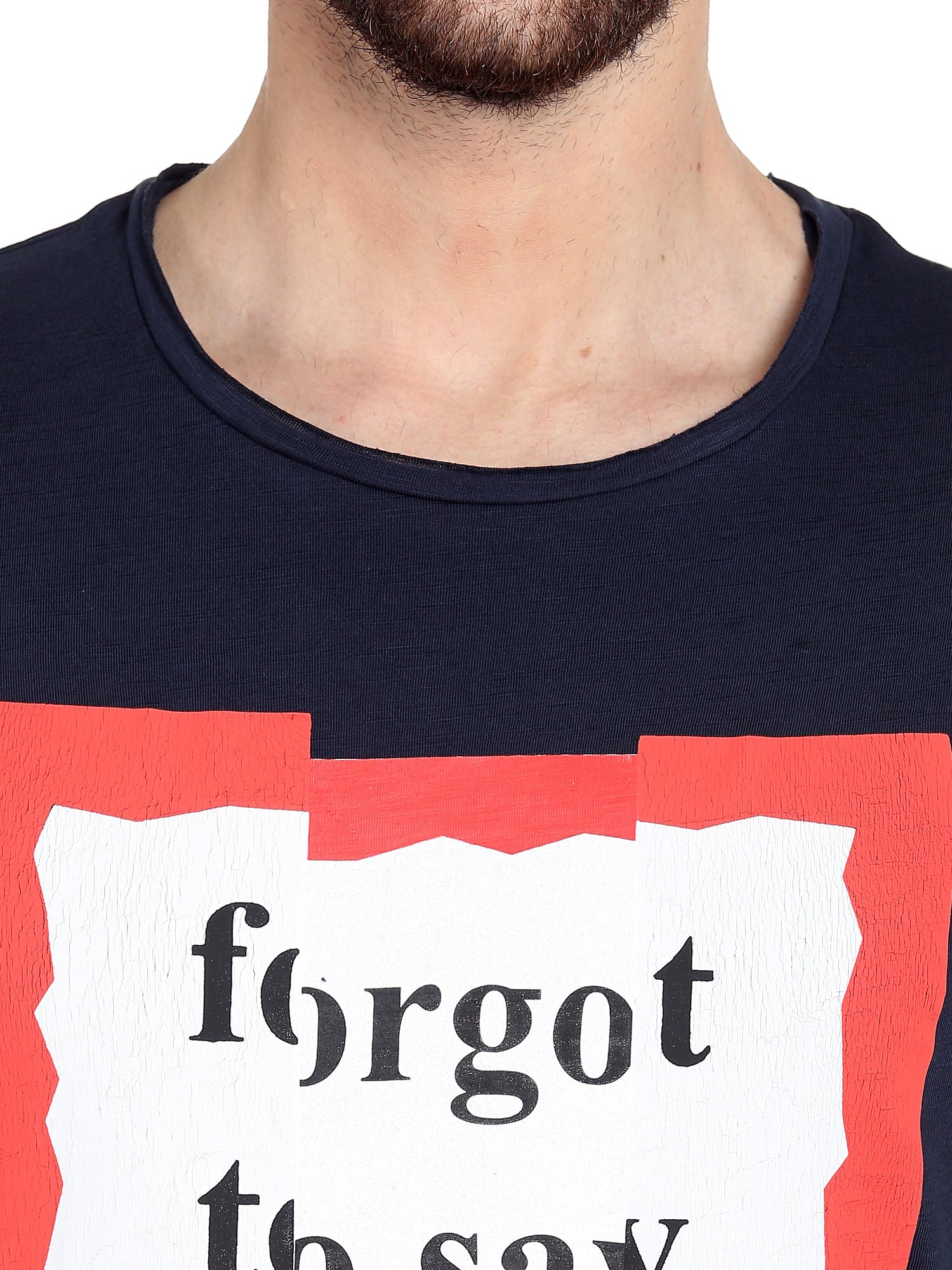 Blue Slogan Print T-Shirt