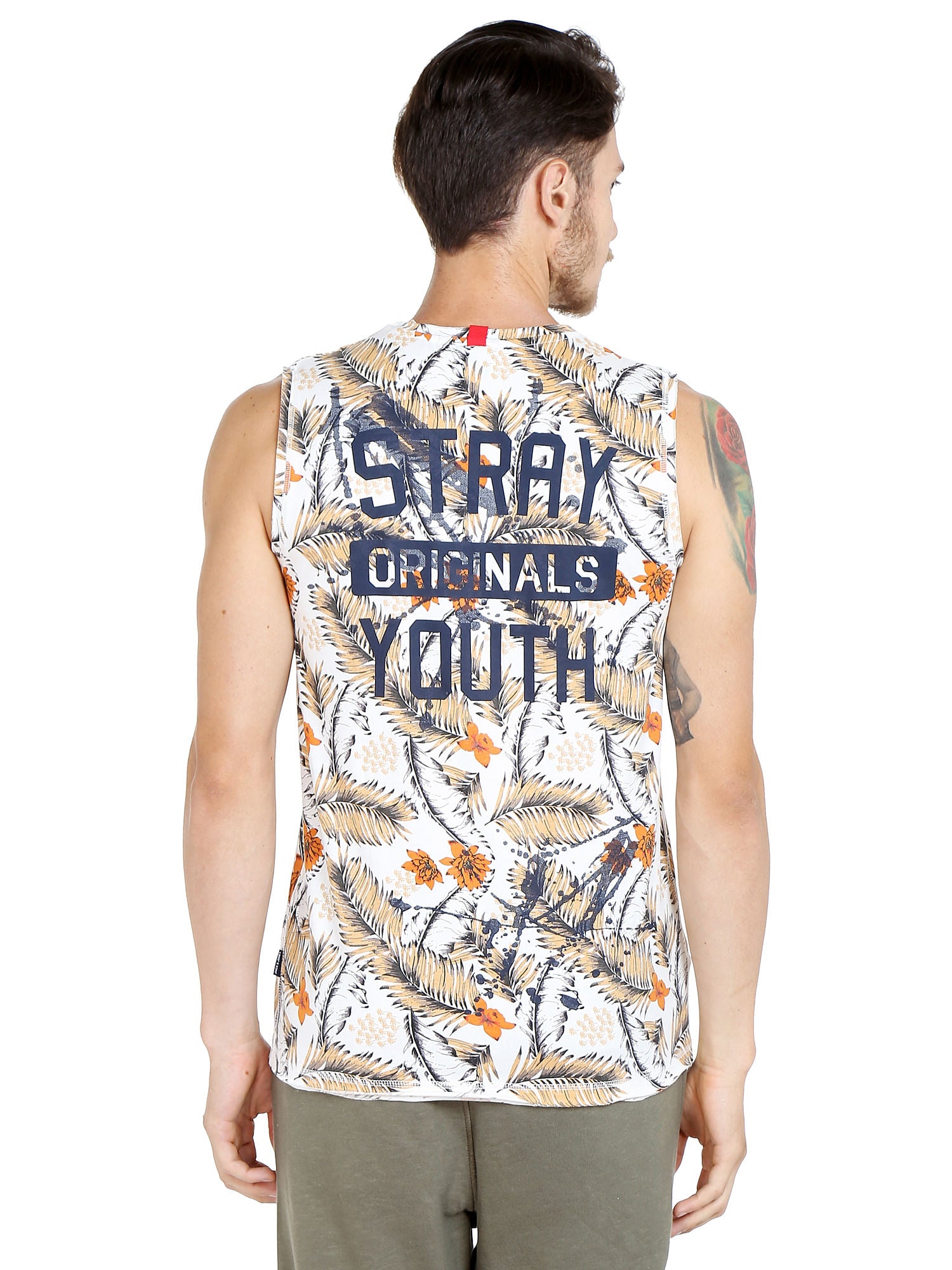 White Floral & Fauna Tank Top