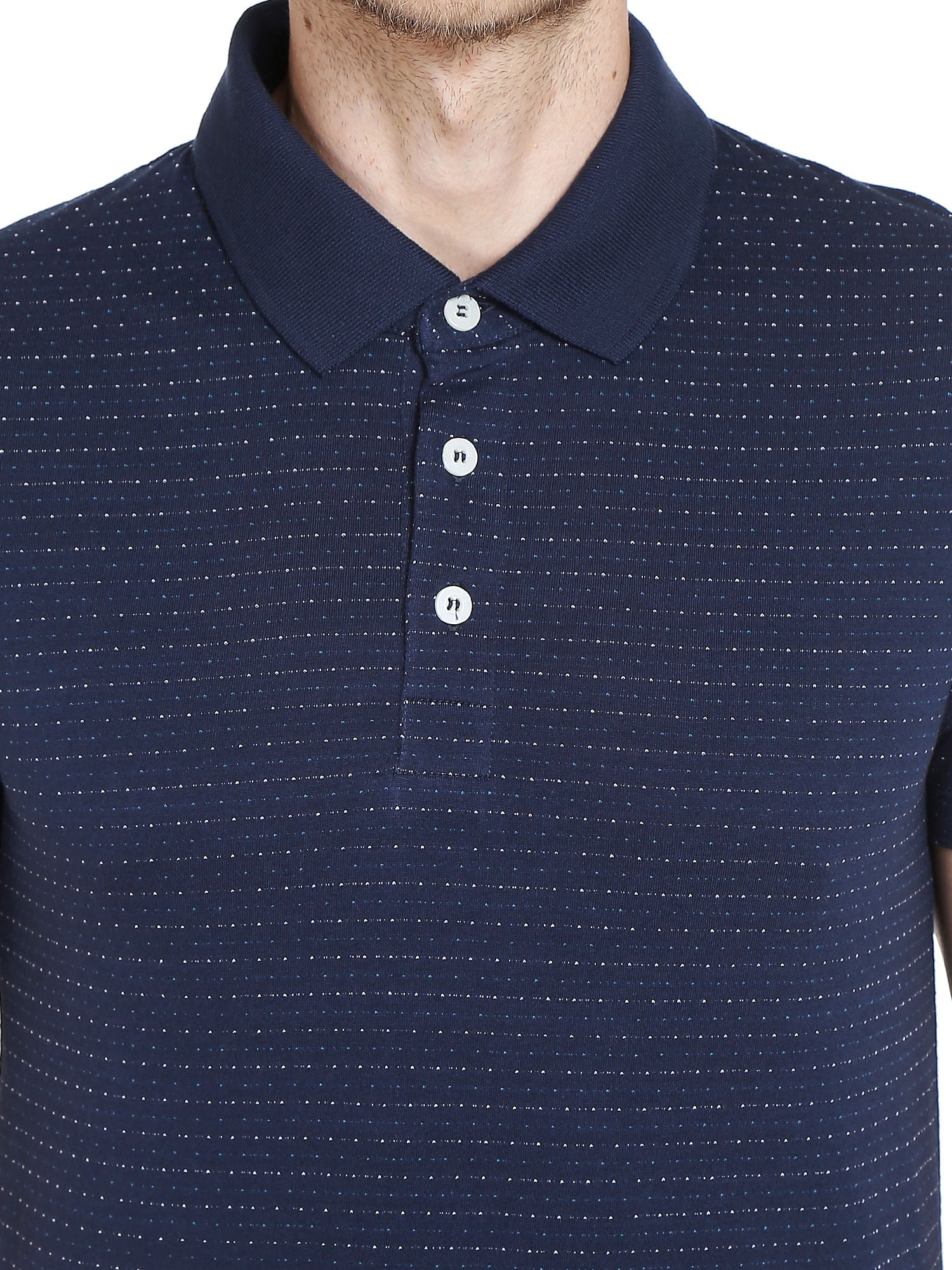 Blue Printed Polo T-Shirt
