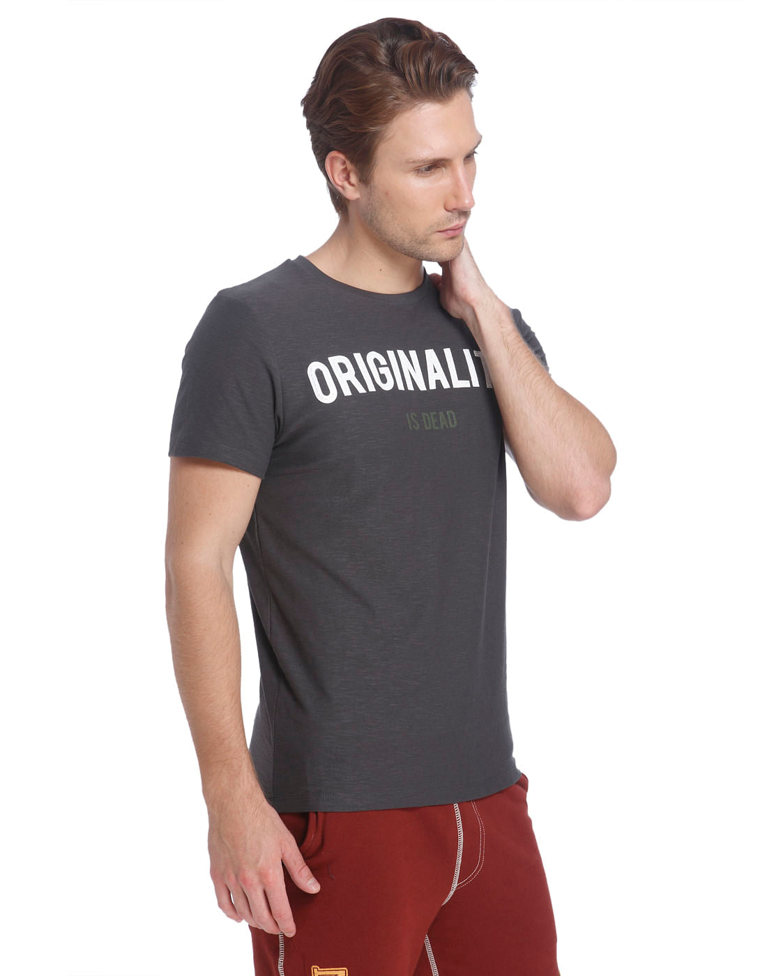 Black Crew Neck Slogan T-Shirt