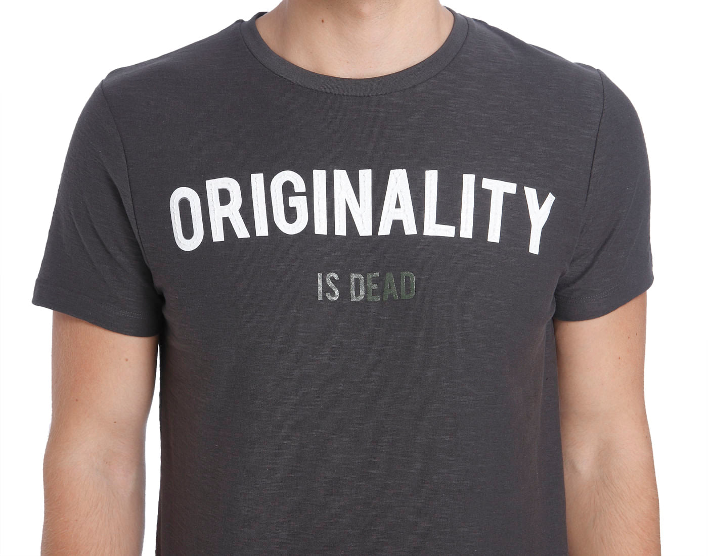 Black Crew Neck Slogan T-Shirt