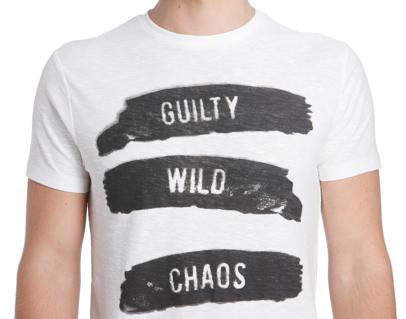 White Crew Neck Slogan T-Shirt