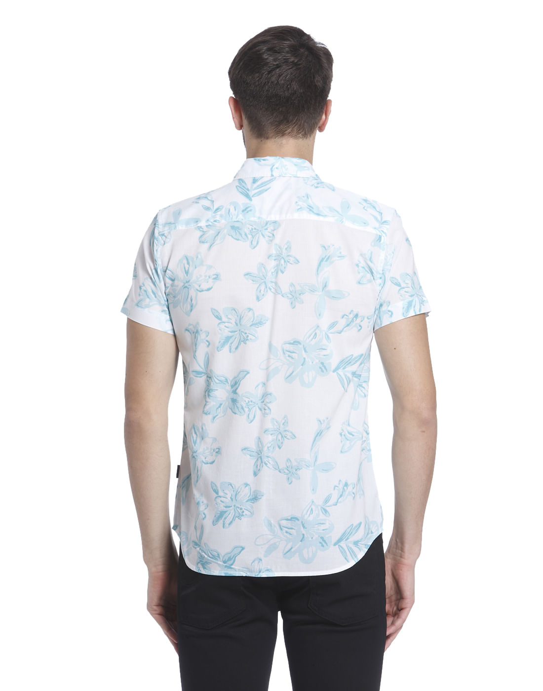 Floral Print White Casual Shirt